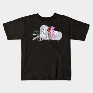 Wonderful unicorn with fairy Kids T-Shirt